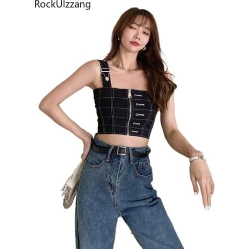 Rockulzzang Women's Cropped Tank Tops
