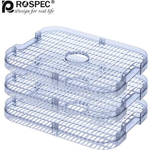 ROSPEC Food Dehydrator BPA Free 3 Layer Drying Rack Mesh Trays Food Grade Material For Fruit Meat Size 31.8CM*21.5CM*32CM