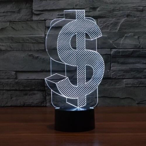 [Seven Neon]free Shipping dollar Acrylic 7Colors Desk Lamp 3D Lamp Novelty Led Night Light Millennium Falcon Light