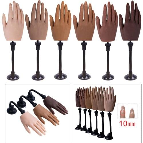 Silicone Hand Model For Nail Art Practice With Flexible Finger