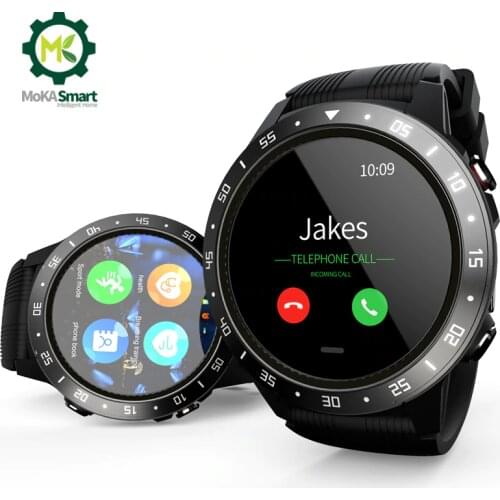 MOKA smartwatch android sim card Music GPS Sports record Information Push Heart Rater Bluetooth call smart watch men Waterproof