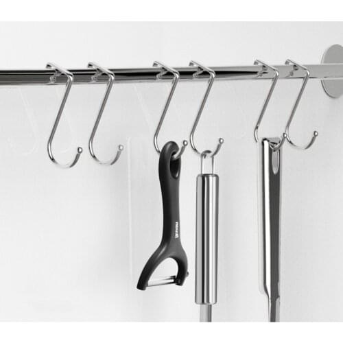 2pcs Stainless Steel Double S Shape Storage Hook For Bathroom Kitchen Wall Door Organizer Towel Storage Hanger Key Hook