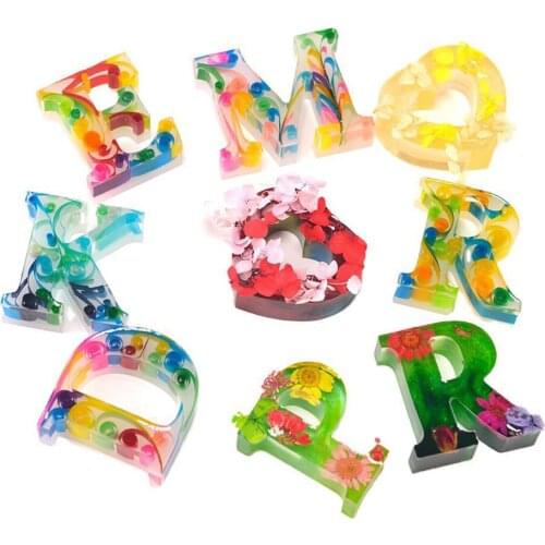 27Pcs/Set Letter Silicone Mould Epoxy Resin Handmade Jewelry Making Pendant Mold
