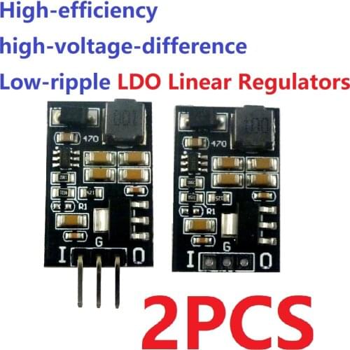 2x 5W DC 6-40V to 3.3V 5V Low Noise 2 in 1 LDO Linear Regulators & DC-DC Buck Converter Module replace AMS1117 LM317 7805