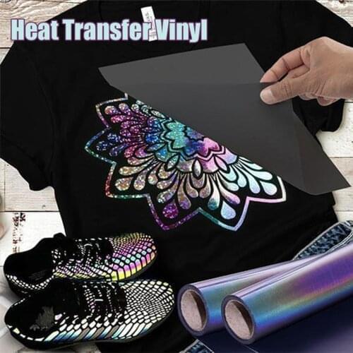 3 sizes DIY rainbow reflective lettering film T-Shirt Textiles heat transfer vinyl film Iron Printing crop number pattern Decor