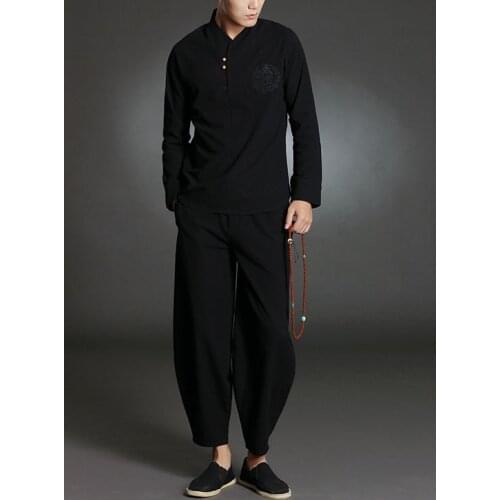 4color 100%cotton black/blue/beige men tang suit uniform zen lay meditation costume tai chi wing chun martial arts clothing