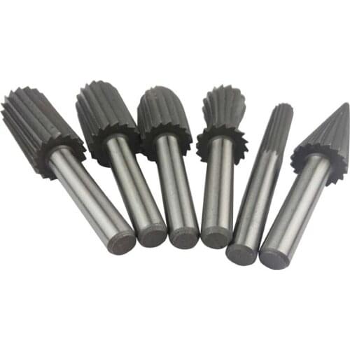 6pcs Hss Rotary Files Dremel Rotary Rasp Burr Electric Grinder Accessories for Metal Engraving / Grinding / Drilling