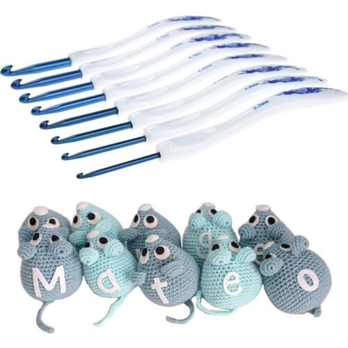 8 Pcs 1 set Crochet Hooks 2.5/3/3.5/4/4.5/5/5.5/6MM white Plastic Aluminum Crochet Hooks Crochet Handles Needles gift for lady