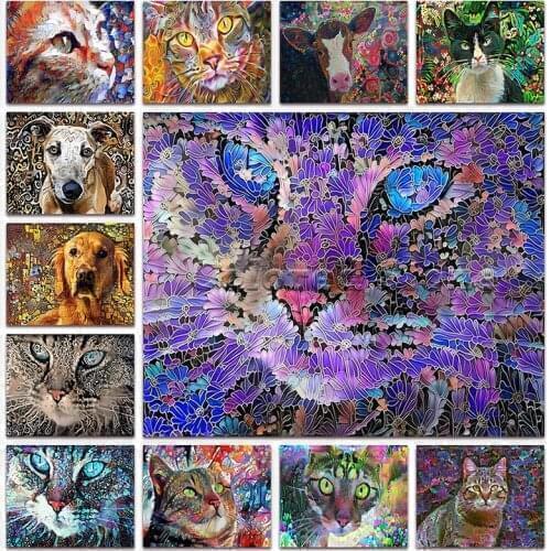 Diamond Painting animals Dog Cat Full Square Diamond Embroidery kitten puppy 5d Diy Diamond mosaic fantasy Home Decor Gift Sale