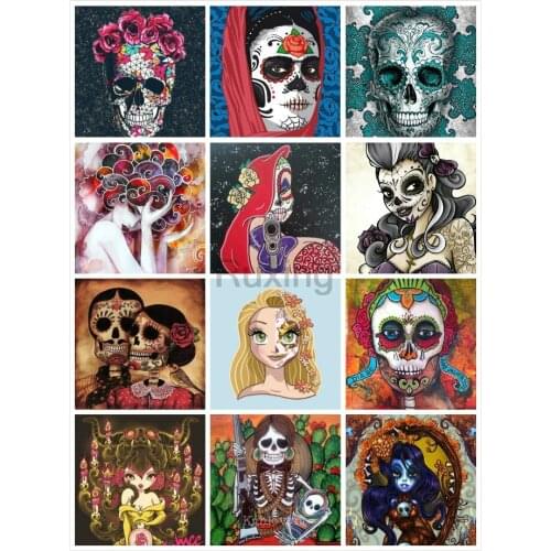 DIY Diamond Painting Pattern mask girl skull Cross Stitch Full Square/Round diamond mosaic embroidery Handmade mural decoration