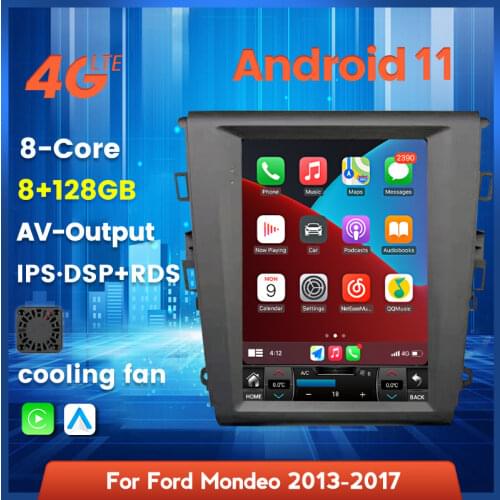 Android 11 6+128G Car Radio Stereo Multimedia Player For Ford Fusion Mondel 2013-2018 GPS Navigation Wifi Vertical Tesla Style