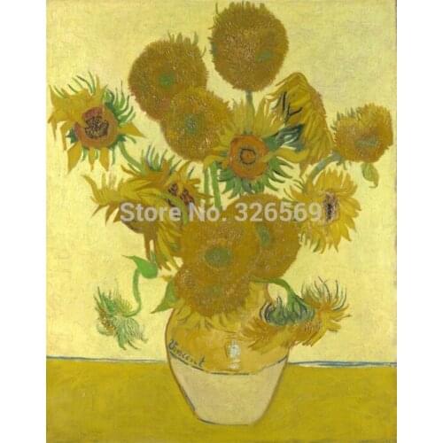 Free shipping reproduction printed Oil Painting on Canvas Van Gogh Sunflowers Painting Modern Home Decoration Art Wall Picture