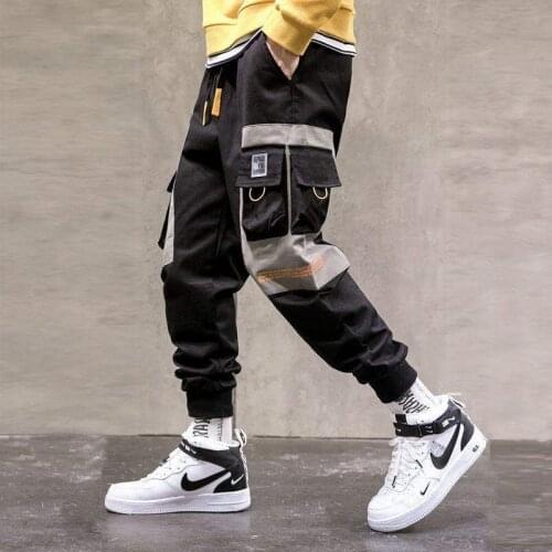 Cargo Camouflage Pants Hip Hop Black Pants Mens Cargo Harem Pant Streetwear Harajuku Jogger Sweatpant Cotton Trouser