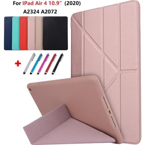 For Apple iPad Air 4 Case 10.9 2020 Multi-Folding Silicone Skin Protective Case for iPad Air 4 2020 Tablet Cover 10 9 air4 Funda