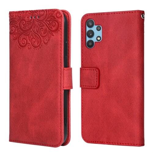Flower Embossing Case For Samsung Galaxy A32 4G A325 A325F SM-A325F 6.4'' Wallet Flip Leather Case for Samsung A32 4G Cover