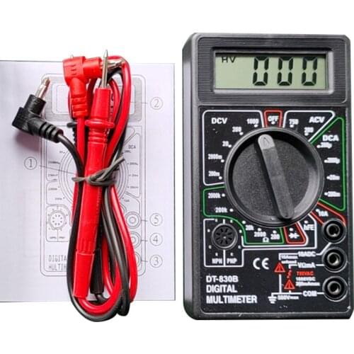 Mini DT-830B Digital Multimeter AC DC 750/1000V Ohm Tester For Electrician Inspection And Repair Digital Display Multimeter