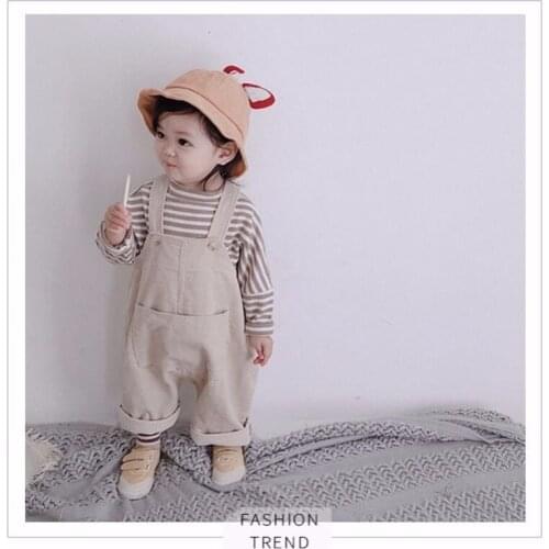 Childrens Jumpsuit 1-5 Years High Quality Corduroy Overalls For Boys Girls Pants Korean Big Pocket Toddler Baby Overalls 2019