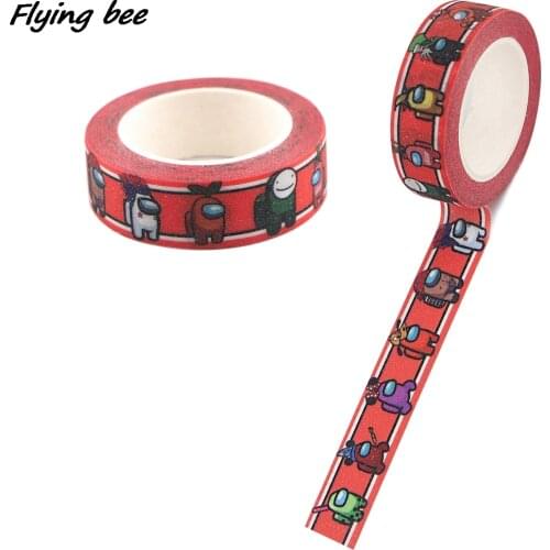 Flyingbee 15mmX5m Red Game Robot Matte Surface Popular Game Characters DIY Tape Paper Office Stationery School Supply Tape X1231