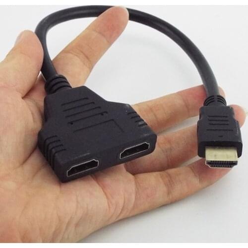 HD HDMI-compatible 1 In 2 Out Splitter Cable Male to 2 Female Connector Switcher Adapter Converter For HDTV Tablet XBOX 1080P