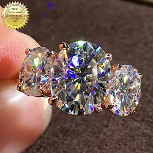10 Au417 Rose Gold 2 Carat Oval DVVS Moissanite Diamond Ring Women Wedding Anniversary Engagement Party Ring