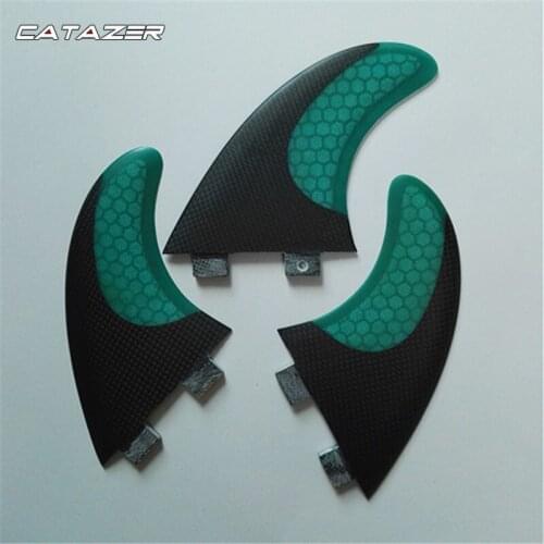 M Size Surf Fin FCS FINS Surfboard Fins Twin Tri Fin A Set for FCS Box G5 Size Fiberglass Performance Core with Carbon