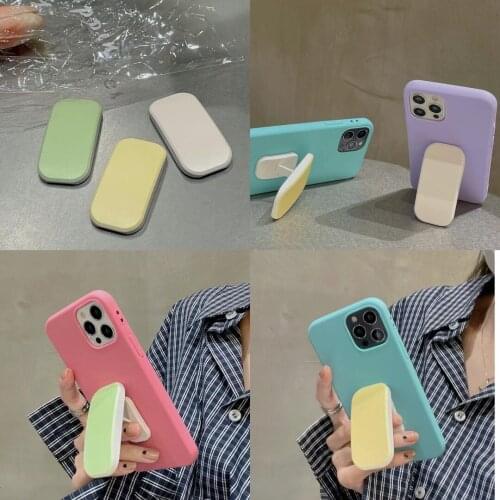 Matte Silicon Popular Plain Expanding Phone Stand Grip Finger Clip Support Anti-Fall Foldable Holder for iPhone Samsung Xiaomi