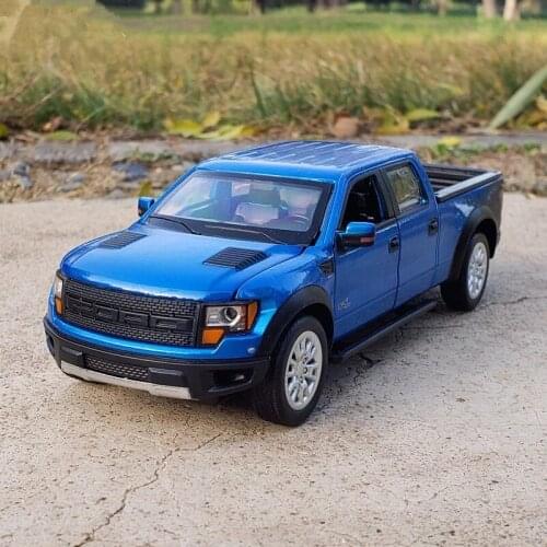 1:32 Ford-F150 Raptor Alloy Car Diecast Model Toy Off-road Vehicle Pull Back Sound Light Car Simulation Collection Toys Boys