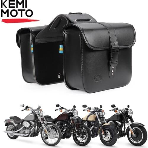 Motorcycle Saddle Bags PU Leather Universal For Sportster For Honda Spirit VT1100C Shadow For Yamaha 250 V Star For Rebel 250