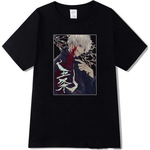 Jujutsu Kaisen T Shirt Men Funny Tops Graphic Tees Harajuku Unisex Anime T-shirt Male Tshirt