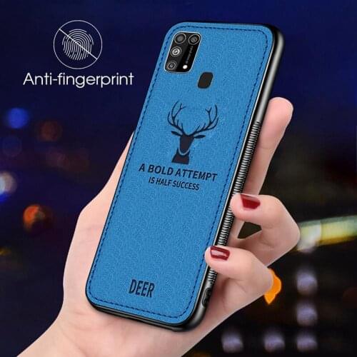 M51 M21 A01 M11 Soft Deer Back For Samsung Galaxy A02S A12 A42 A11 A21S A31 A41 Cover Fabric Cloth Phone Cases A51 A71 M30S M31S