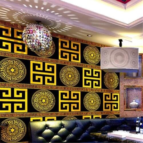 Beibehang Luxury Gold Foil Wallpaper 3D Floral Striped Wallpaper Roll Living Room TV Wall Paper Waterproof Papel De Parede Roll