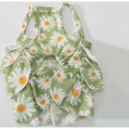 Pet Small Dog Clothes Summer Puppy Dress Lotus Leaf Lace Daisy Sling Skirt Pet Clothing For Cat Princess Dress Pet Apparels