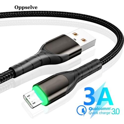 Oppselve 3A Quick Charge USB Cable Micro USB Type C Fast Charging Cable For Huawei Samsung Xiaomi Nylon Cord Data Trasmission