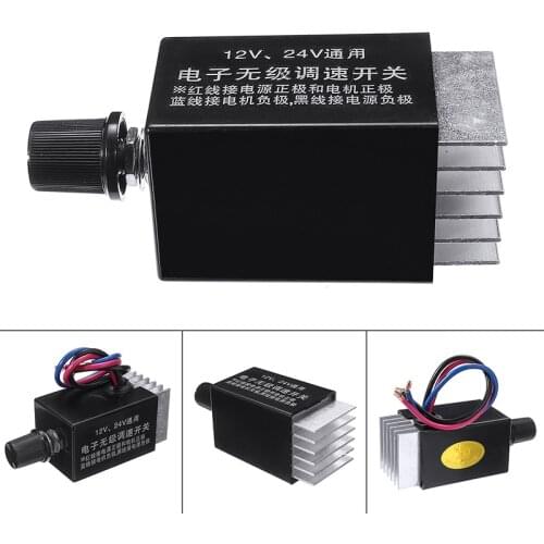 1pc Motor Speed Controller Switch DC 12V/24V 10 A Motor Speed Regulator For Car Truck Fan Heater Control