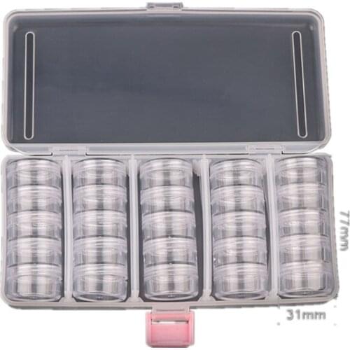 Transparent Empty case 190*95mm (With 25 Pcs Small Box) Nail Art Tip Glitter Boxes Storage Nail Art Rhinestone Case Removable