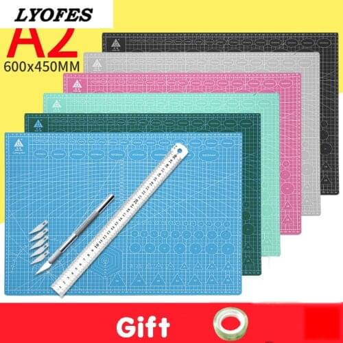 A2 Cutting Board Grid Line Self-healing Cutting Board Craft Card Multicolor Double-sided Desktop Manual Cutting Pad 60 * 45cm