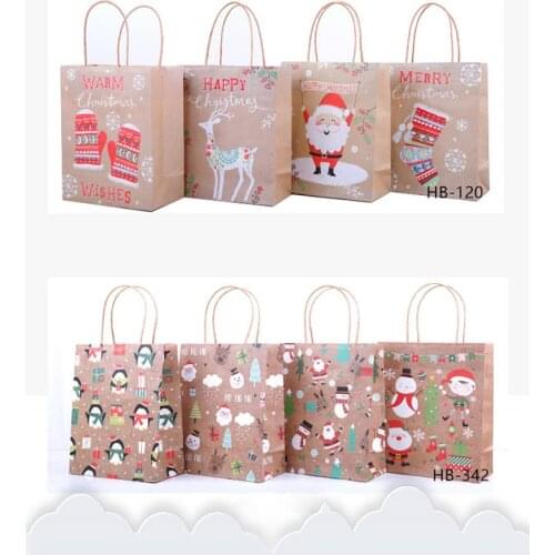 Christmas Gift Bag Tote Bag Packaging Bag Exquisite Christmas Tree Socks Kraft Paper Bag Gift Random Patterns Gift Holders
