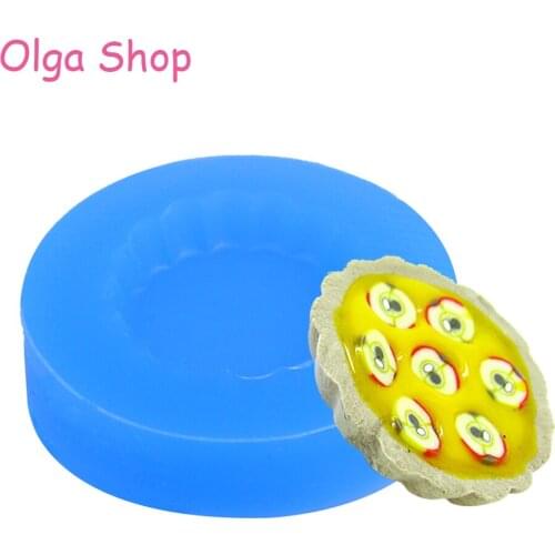 GYL010 23.3mm Cup cake Tart Bottom Silicone Mold Miniature Food Sweets Earring Jewelry Charms Resin Candy Chocolate