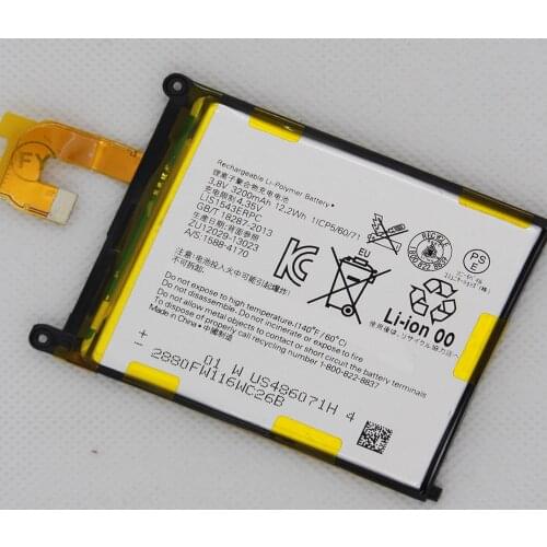 20pcs/lot ISUNOO 3200mAh replacement Battery LIS1543ERPC for Sony Xperia Z2 L50T D6502 D6503 Internal Phone Battery