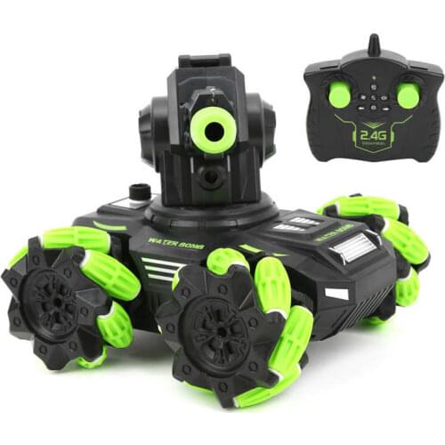 Remote Control Tank Car 360° Rotation Safe Military Battle Tank Toy Tasteless 7 Mini Wheels Four-wheel Drive for Indoor