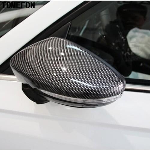 TOMEFON Auto Car Mirror Cover For VW GOLF VII 7 MK7 GTI For VW Golf 7 2013-2017 Side Door Rear View Mirror Trim ABS Carbon Fiber