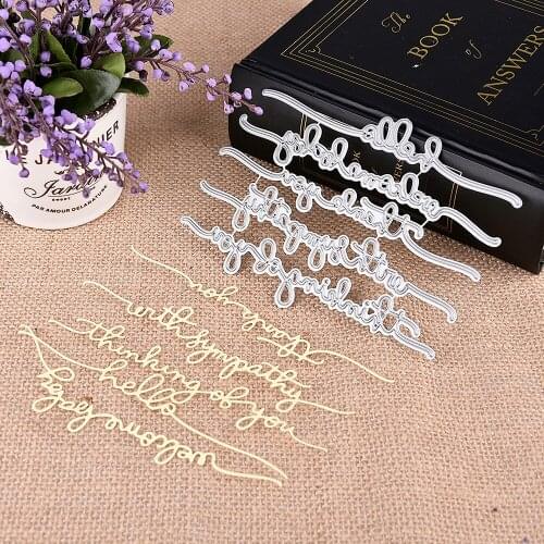 Creative Words Stencils Die Cuts Photo Greeting Card Making Dies Metal Cutting Dies Scrapbooking Album Paper Art Card Embossing
