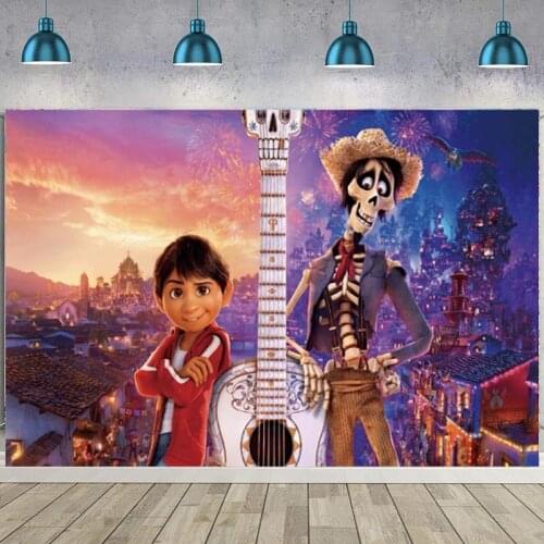 Coco Miguel Backdrops Baby Shower Children Birthday Party Supplies Vinyl Photo Background Photocall Prop Decoration Banner