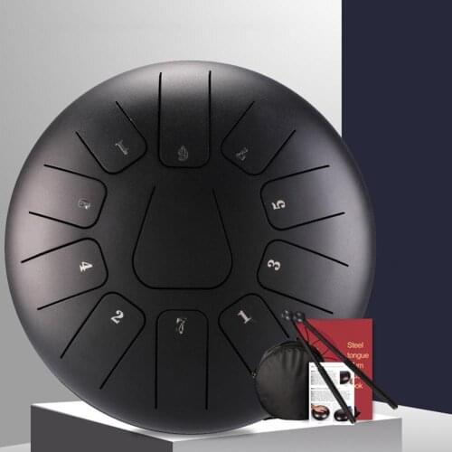 High Quality 12 Inch 11 Notes Steel Tongue Drum Flower Style With Mallets Music Book Bag Percussion Instrument