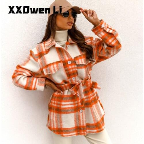 XXOWENLI Women's Plaid Coats