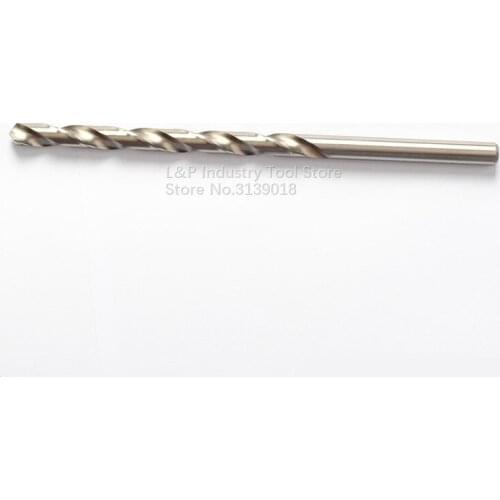 10PCS/LOT New Good Quality Solid Ground Straight Shank Lengthening Extended Twist Drill Bit HSS DIN Diameter 6.9-9mm