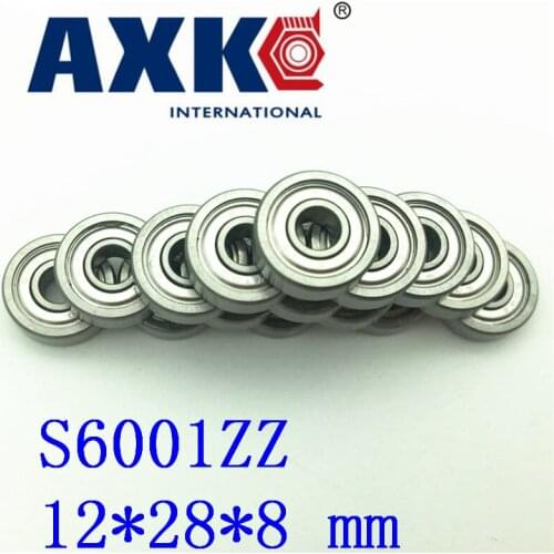 10pcs/lot High Quality Abec-1 Z2v1 Sus440cstainless Steel Deep Groove Ball Bearings S6001zz 12*28*8 Mm
