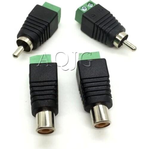 100PCS RCA Terminal Block CAT5 to Camera CCTV Video Balun RCA Female or Male Jack AV Screw Connector