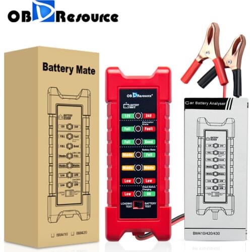 12V 24V Car Battery Tester Loading Test Reverse Protection Truck Motorcycle Alternator Check Automotive Voltage