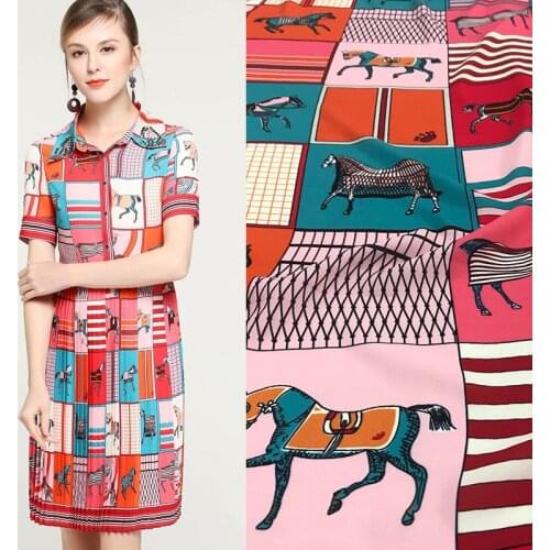 145cm wide digital printed fabric shirt dress polyester fabric twist fabric wholesale cloth